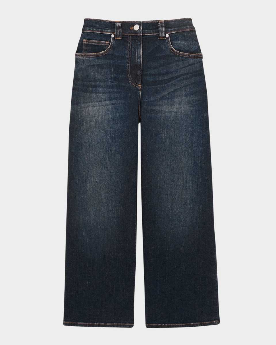 Myrtle Cropped Wide-Leg Denim Jeans